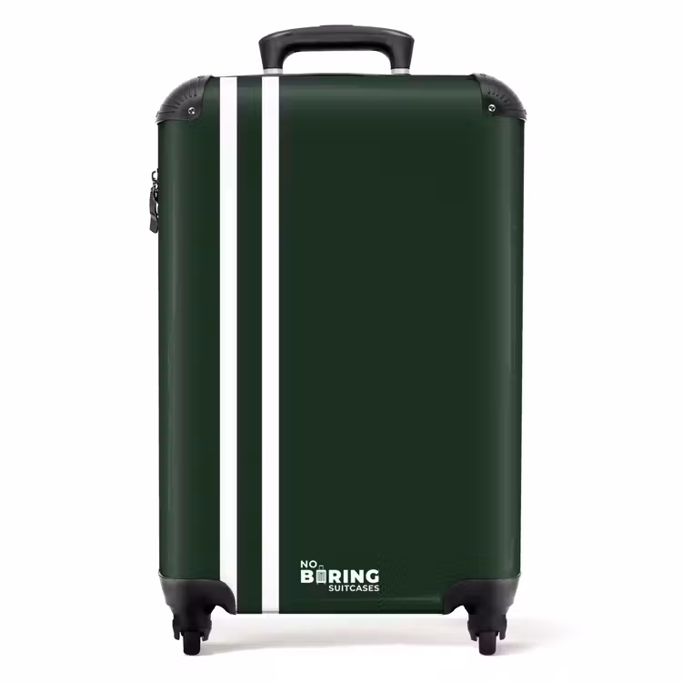 Valise - Fond vert foncé avec deux bandes latérales blanches à gauche — 1