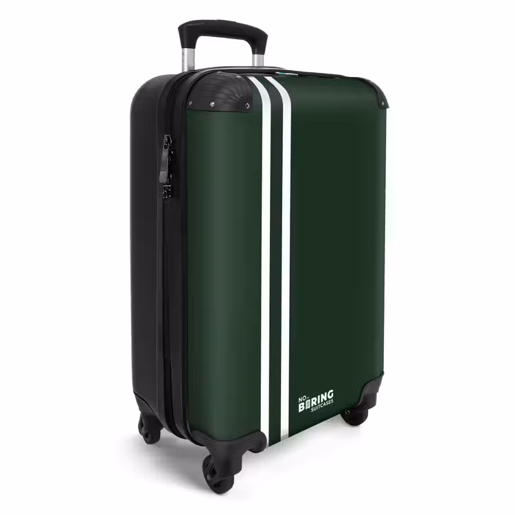 Valise - Fond vert foncé avec deux bandes latérales blanches à gauche — 2