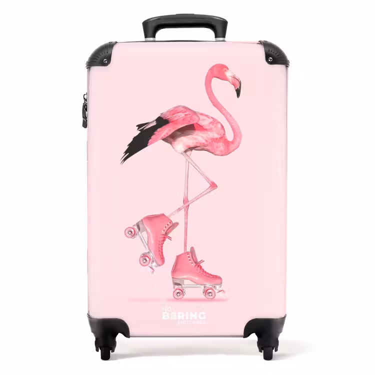 Valise - Flamant rose à roulettes — 1