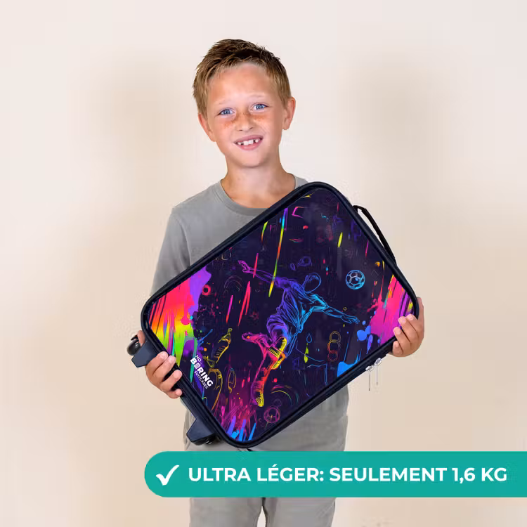 Valise enfant - Joueur de football en néon et plein d'action — 2