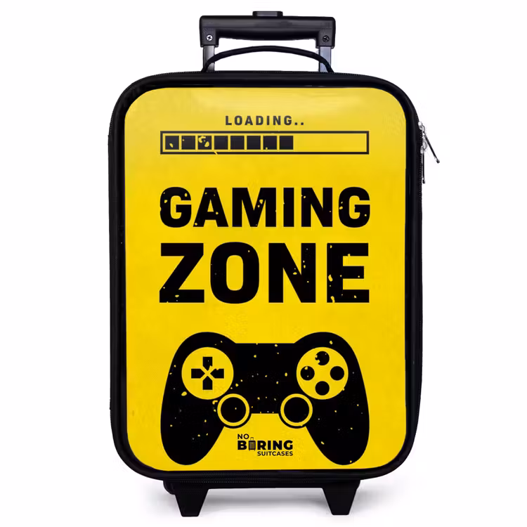 Valise enfant - Noir et jaune avec zone de jeu — 1
