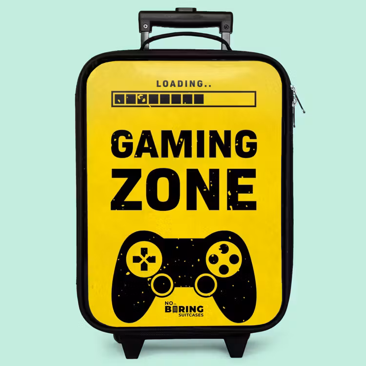 Valise enfant - Noir et jaune avec zone de jeu — 3