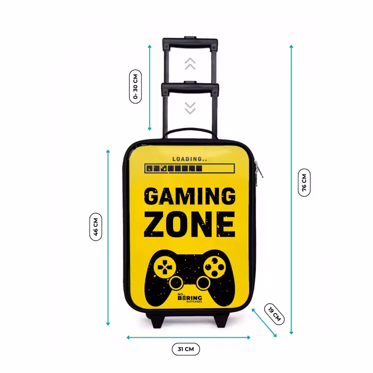 Valise enfant - Noir et jaune avec zone de jeu — 7