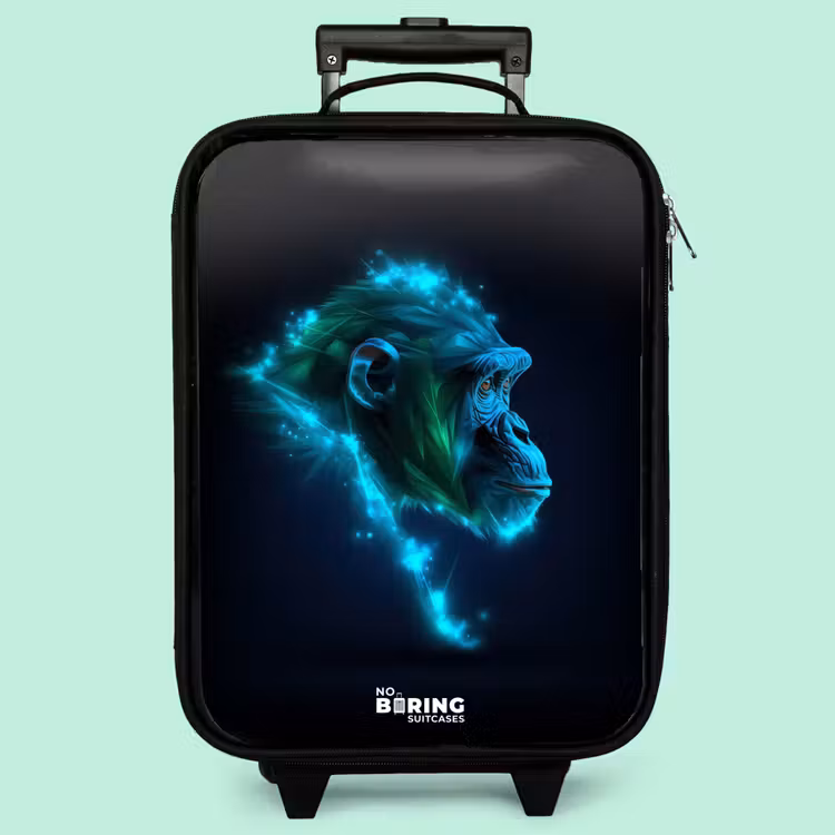 Valise enfant - Silhouette en néon d'un chimpanzé — 3
