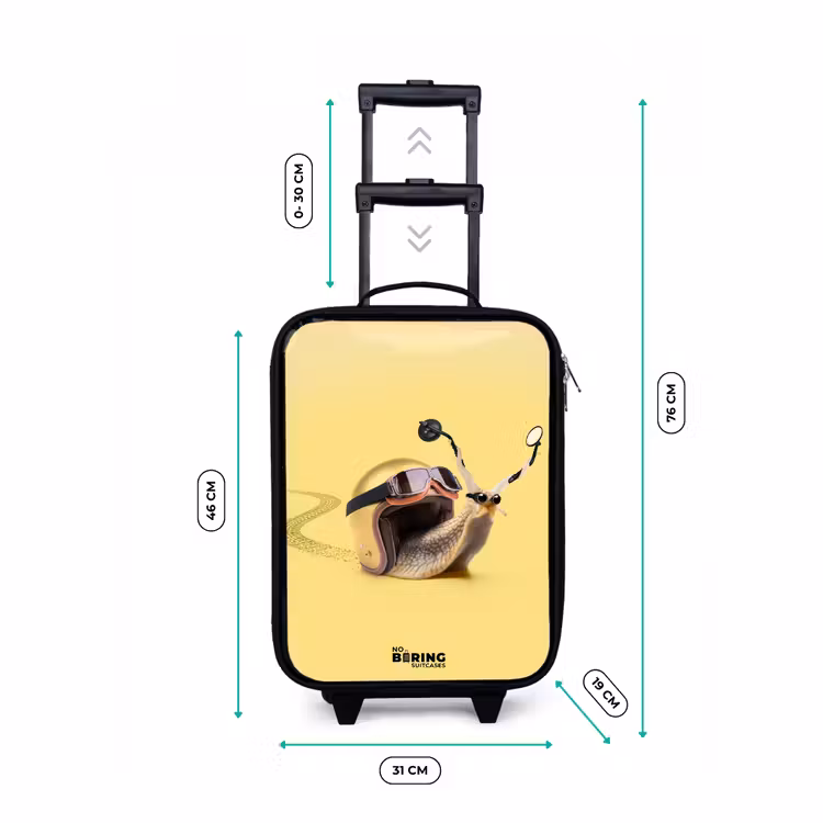 Valise enfant - Escargot avec casque de moto — 7