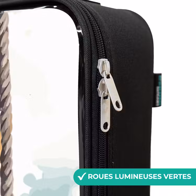 Valise enfant - Noir - Illustration d'un lionceau avec une balançoire — 6