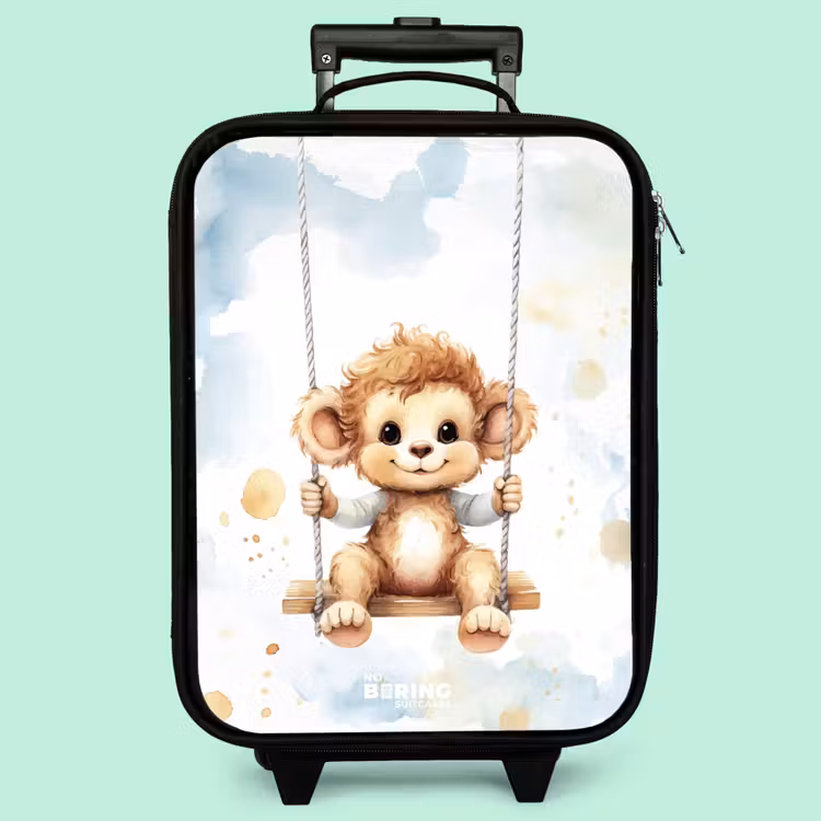Valise enfant - Noir - Singe à bascule à l'aquarelle — 3