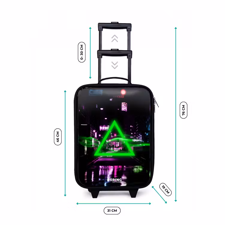 Valise enfant - Triangle vert lumineux au-dessus d'une rue de la ville — 7