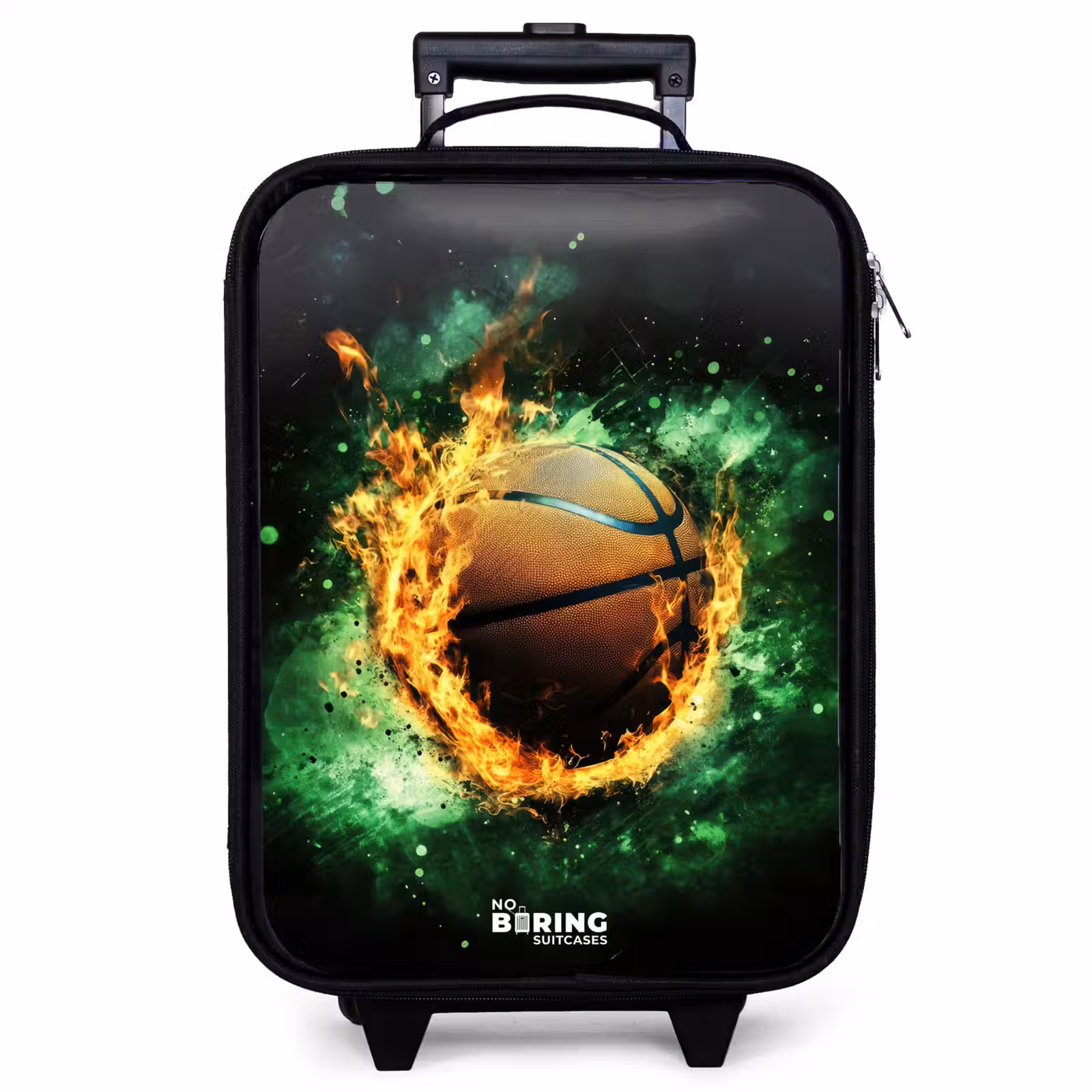 Valise enfant - Noir - Basket-ball en flammes et énergie explosive — 1