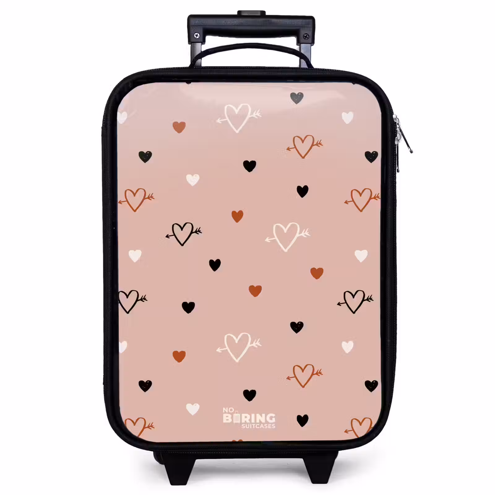 Valise enfant - Noir - Cœurs avec flèches en noir, blanc et rose — 1