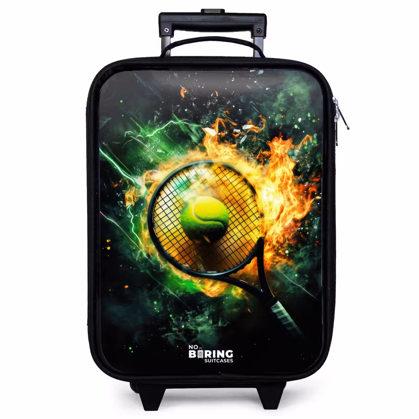 Valise enfant - Noir - Une balle de tennis en flammes lors d'un puissant smash — 1