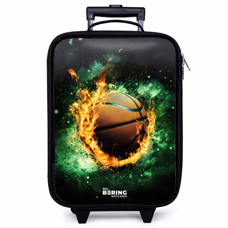 Valise enfant - Noir - Basket-ball en flammes et énergie explosive — 1