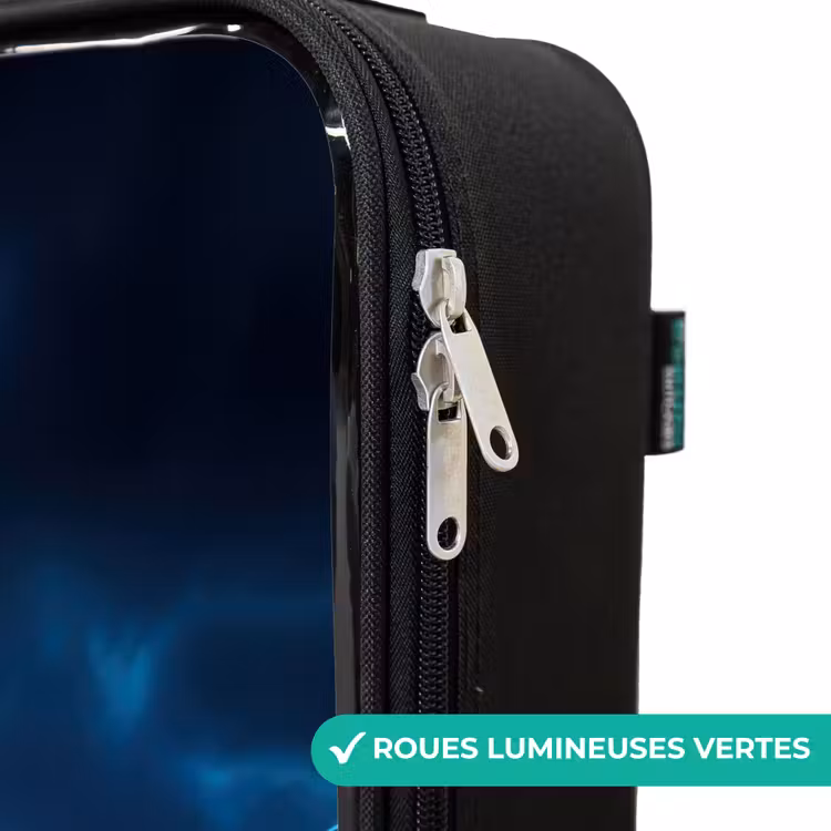 Valise enfant - Noir - Décollage d'un avion dans un paysage nocturne futuriste — 6