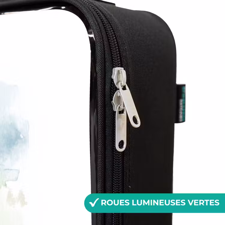 Valise enfant - Noir - Dino avec un ballon de football dans un champ coloré — 6