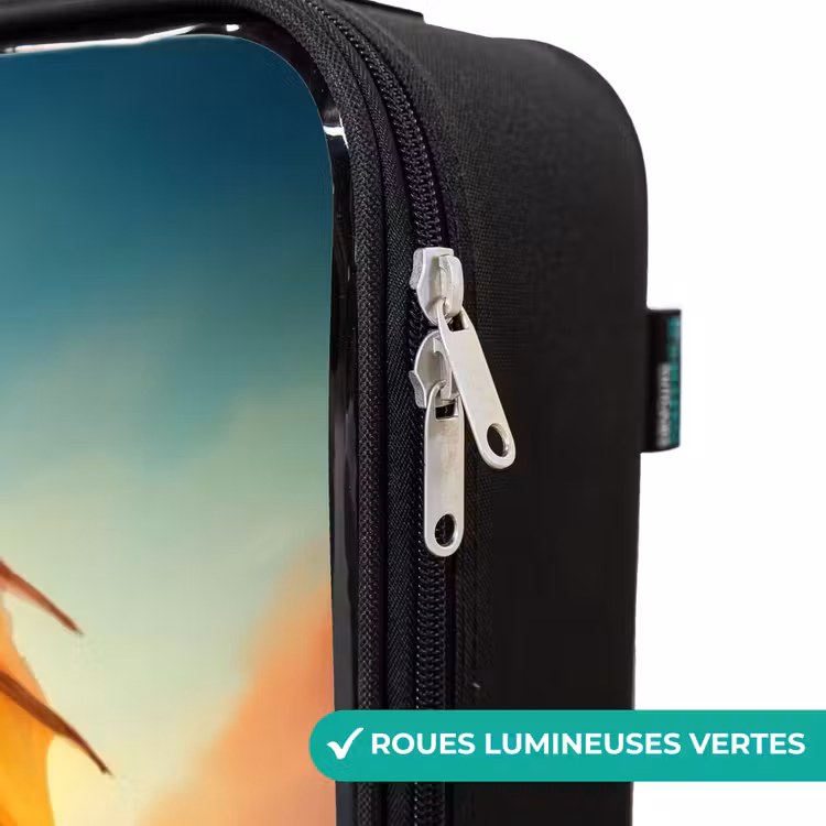 Valise enfant - Noir - Dragon volant sur une route de montagne enflammée — 6