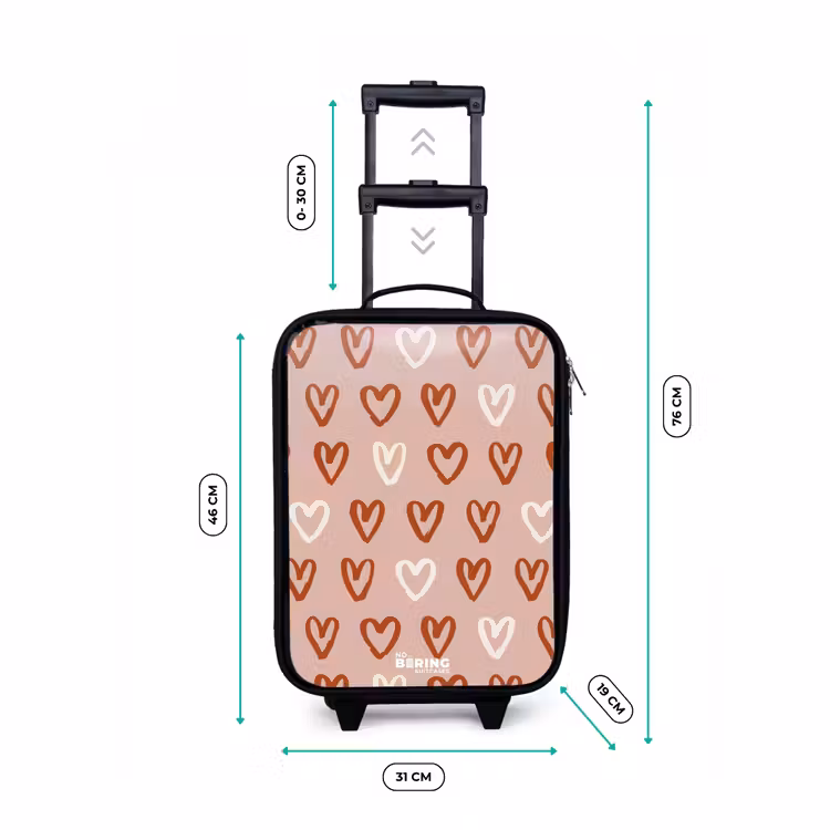 Valise enfant - Noir - Motif de cœur en rose et blanc — 7