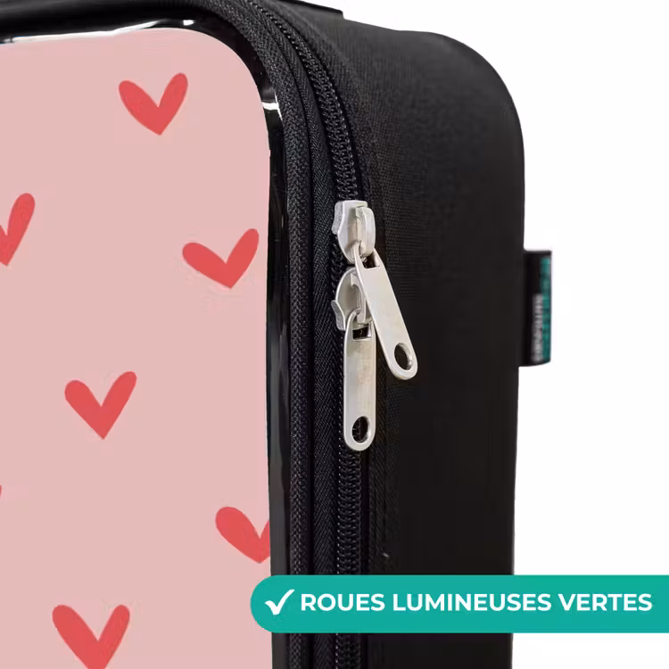 Valise enfant - Noir - Motif en forme de cœur avec des couleurs roses — 6