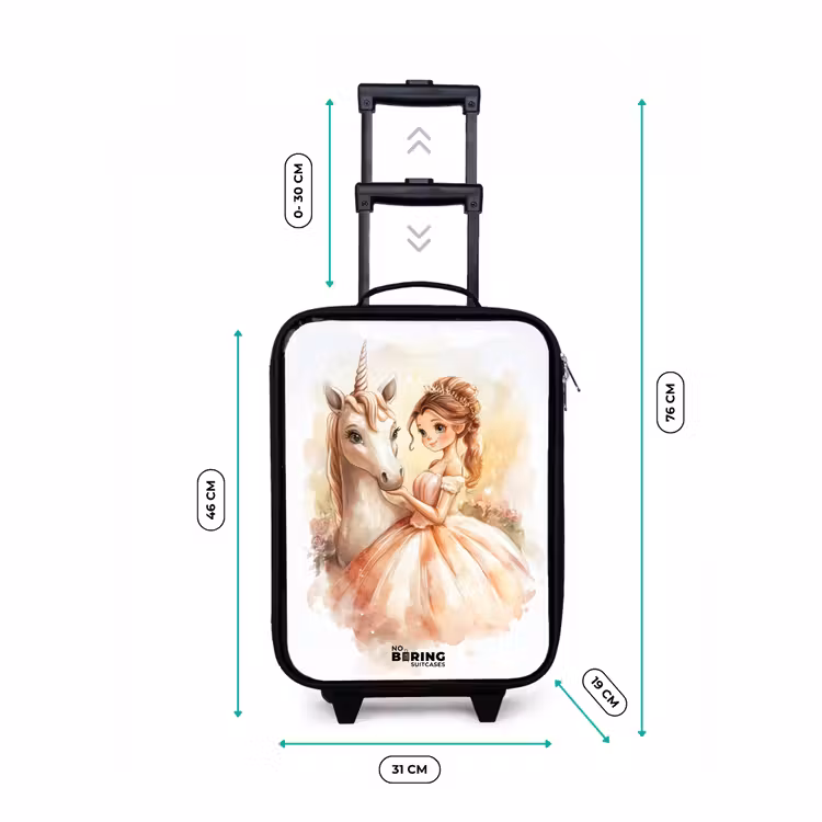 Valise enfant - Noir - Princesse en robe avec licorne blanche — 7
