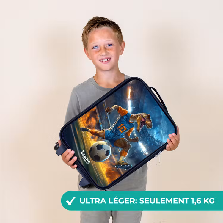 Valise enfant - Noir - T-Rex en footballeur dans un stade plein — 2