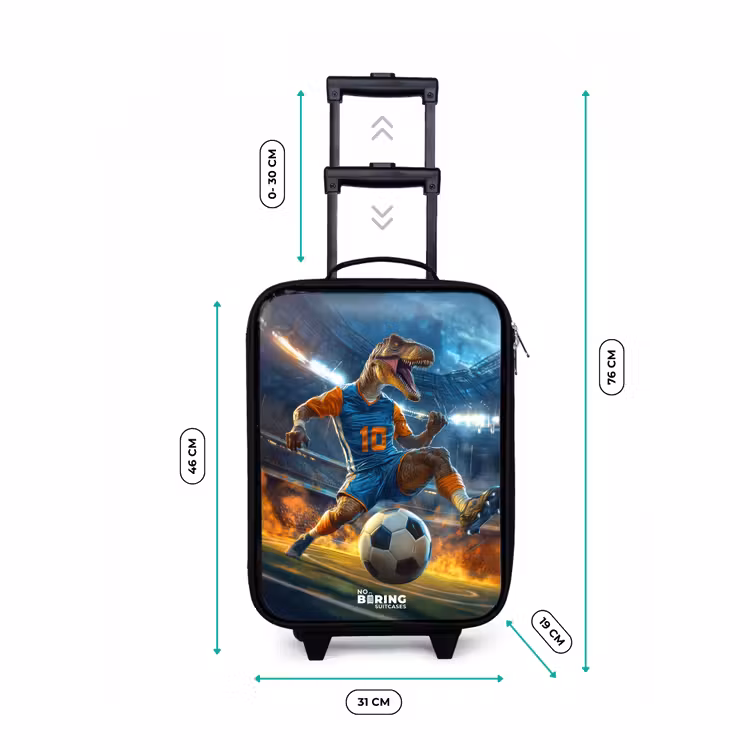 Valise enfant - Noir - T-Rex en footballeur dans un stade plein — 7