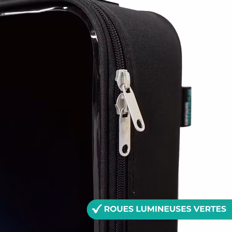 Valise enfant - Noir - T-Rex numérique dans un champ de lumière bleue — 6