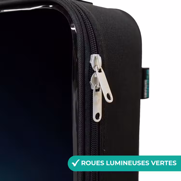 Valise enfant - Noir - Tortue lumineuse dans l'océan numérique — 6