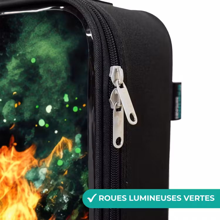 Valise enfant - Noir - Une balle de tennis en flammes lors d'un puissant smash — 6