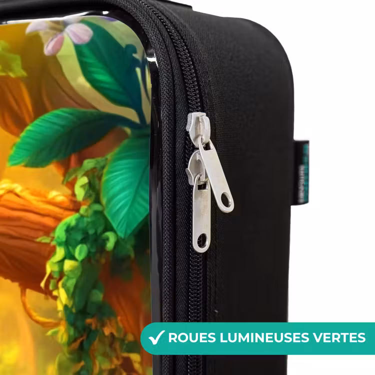 Valise enfant - Noir - Éléphant et singe dans une jungle colorée — 6