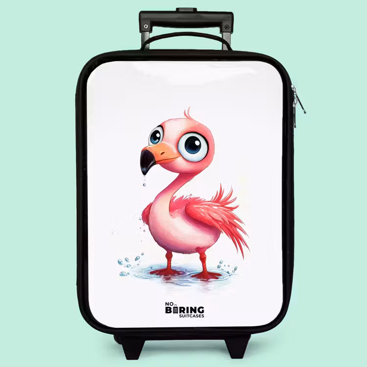 Valise enfant - Noir - Flamant rose dans l'eau — 3
