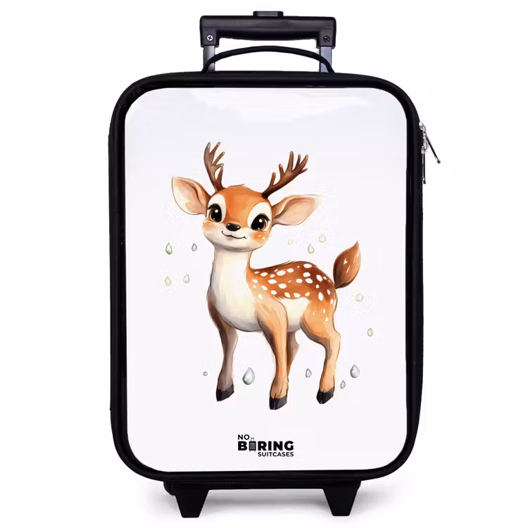 Valise enfant - Noir - Jeune cerf avec des bois et des points blancs — 1
