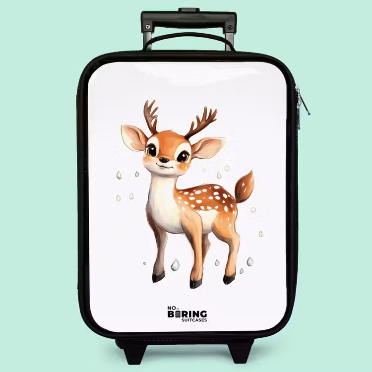 Valise enfant - Noir - Jeune cerf avec des bois et des points blancs — 3