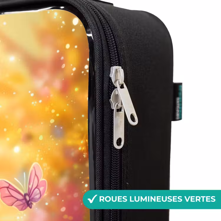 Valise enfant - Noir - Licorne avec fleurs colorées — 6