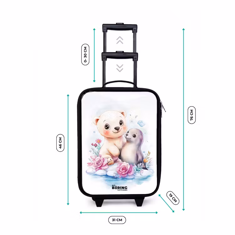 Valise enfant - Noir - Ours polaire et phoque sur la banquise — 7