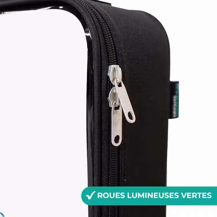 Valise enfant - Noir - Poisson-clown avec bulles sur fond blanc — 6