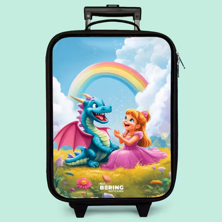 Valise enfant - Noir - Princesse et dino dans un monde coloré — 3