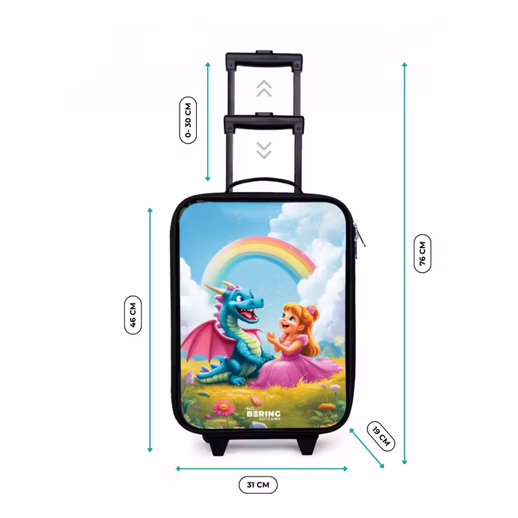 Valise enfant - Noir - Princesse et dino dans un monde coloré — 7