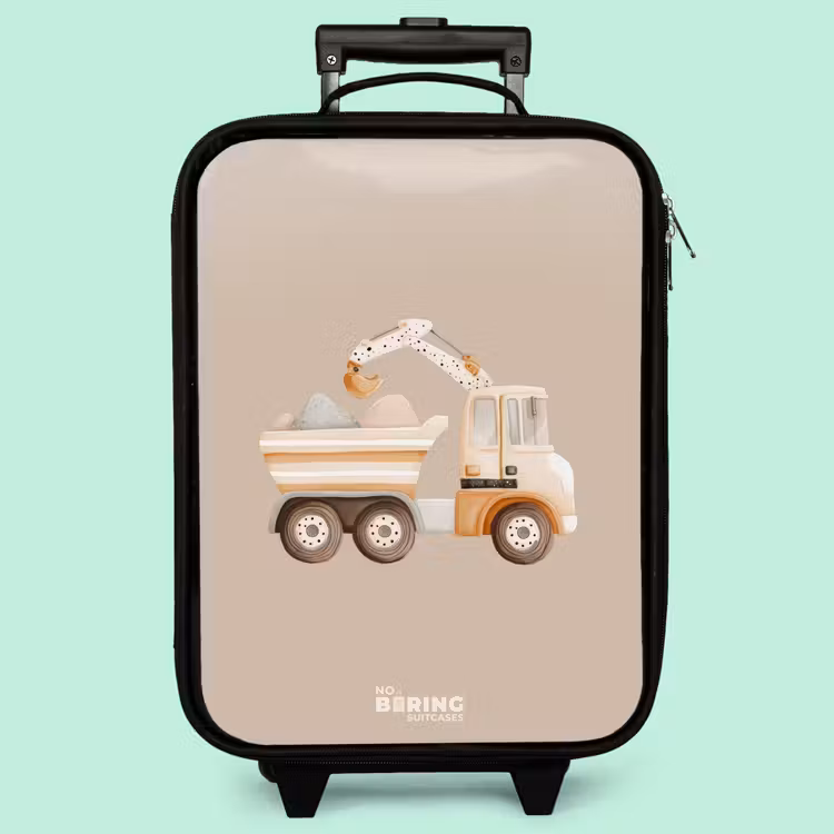 Valise enfant - Noir - Camion-benne jaune dans des couleurs neutres — 3