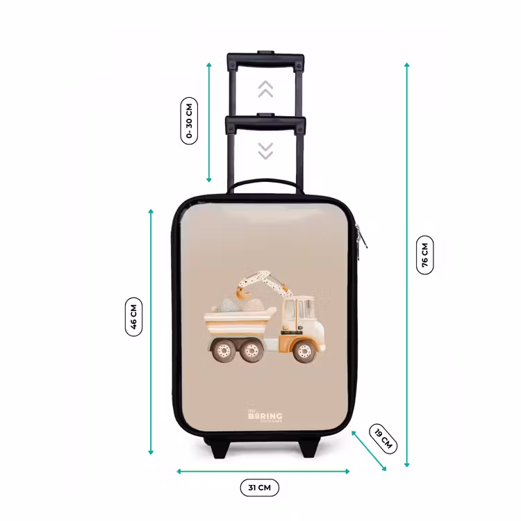 Valise enfant - Noir - Camion-benne jaune dans des couleurs neutres — 7