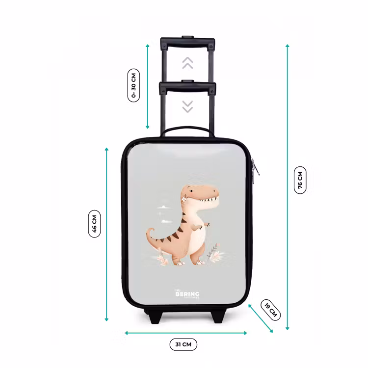 Valise enfant - Noir - Dino en beige et gris — 7