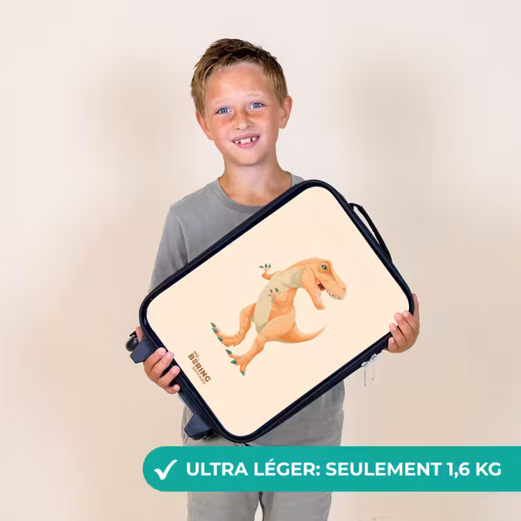 Valise enfant - Noir - Dino T-rex en couleur orange — 2
