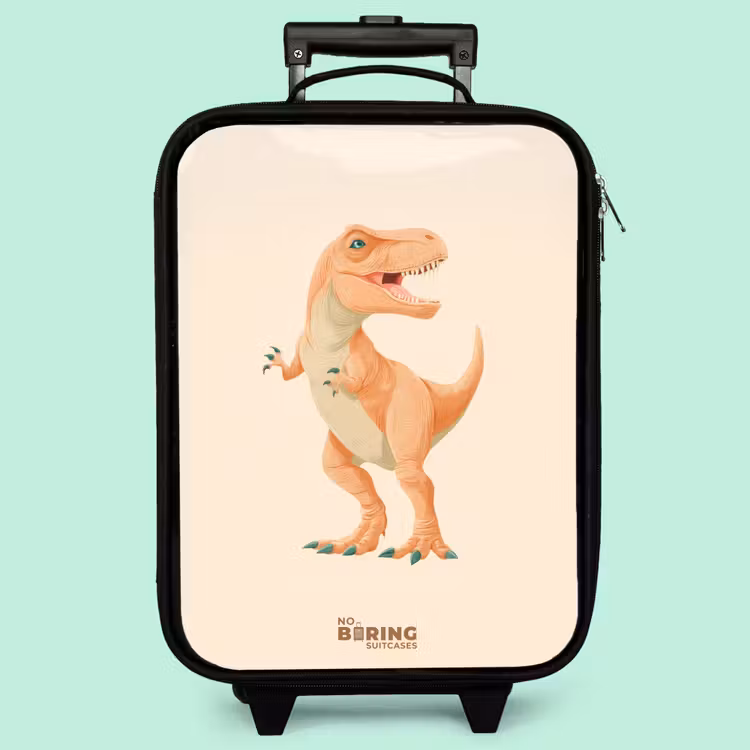 Valise enfant - Noir - Dino T-rex en couleur orange — 3