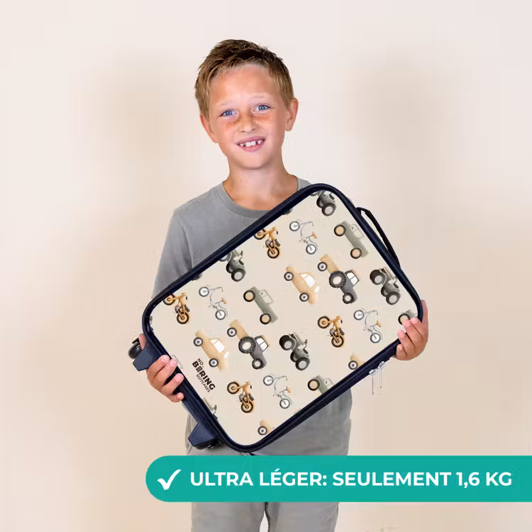 Valise enfant - Noir - Motif de véhicule rétro — 2