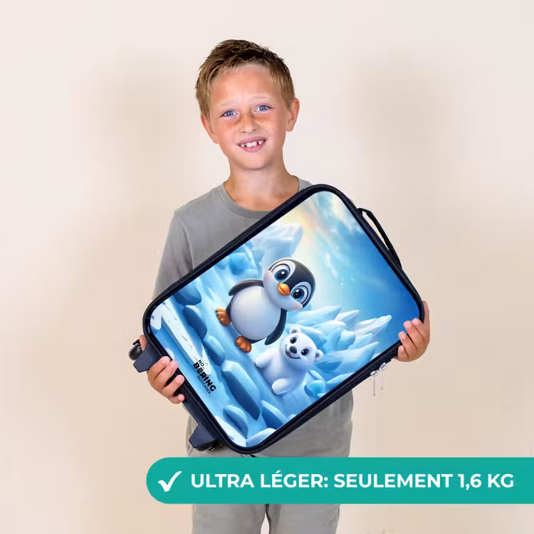 Valise enfant - Noir - Pingouin et ours polaire sur la banquise — 2
