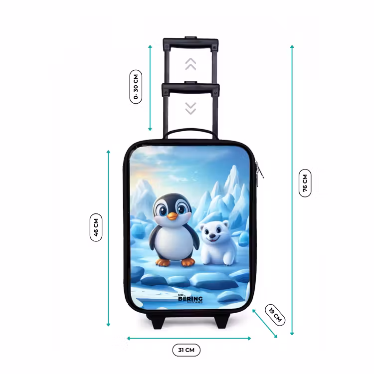 Valise enfant - Noir - Pingouin et ours polaire sur la banquise — 7
