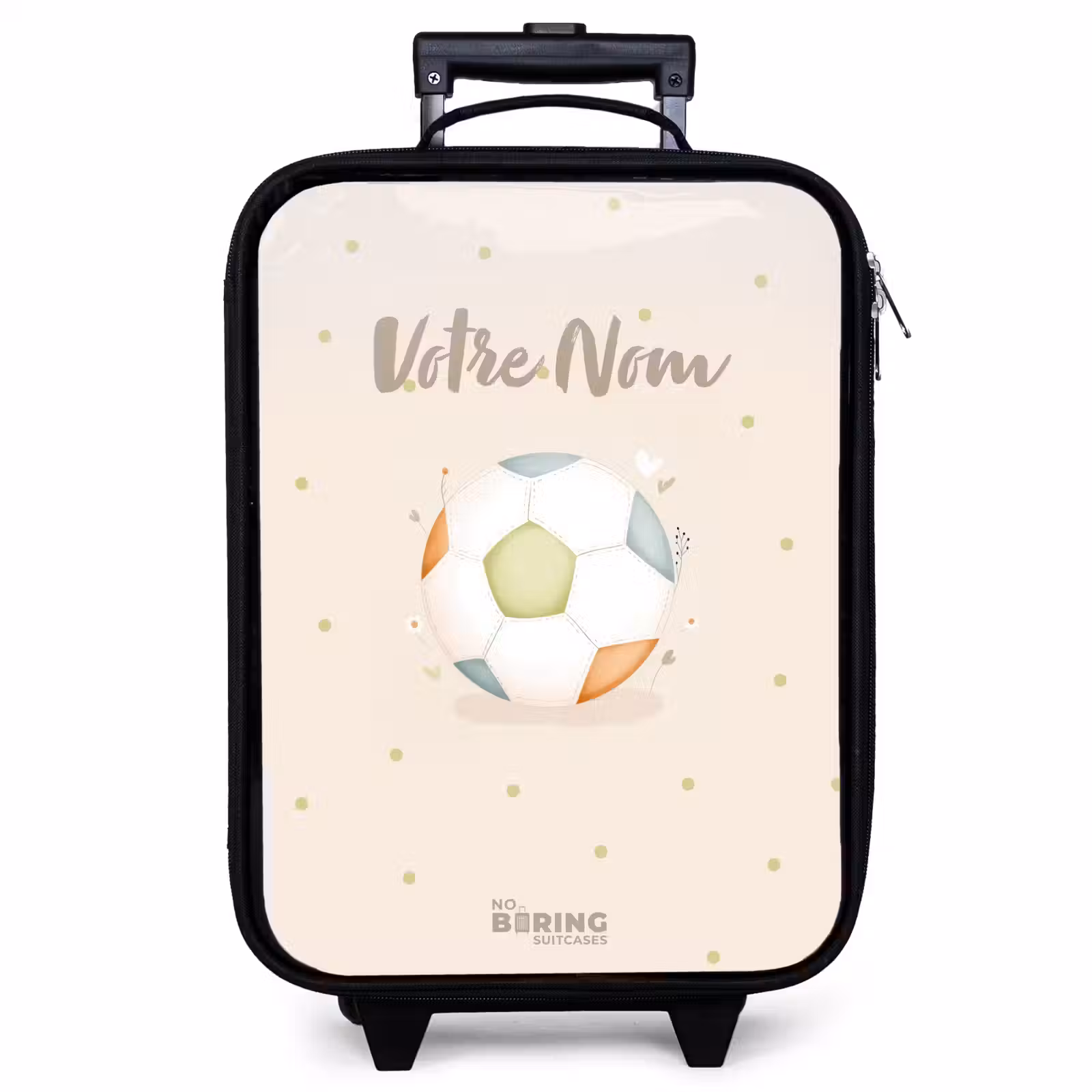 Valise enfant - Noir - Football aux couleurs beige et pastel — 1