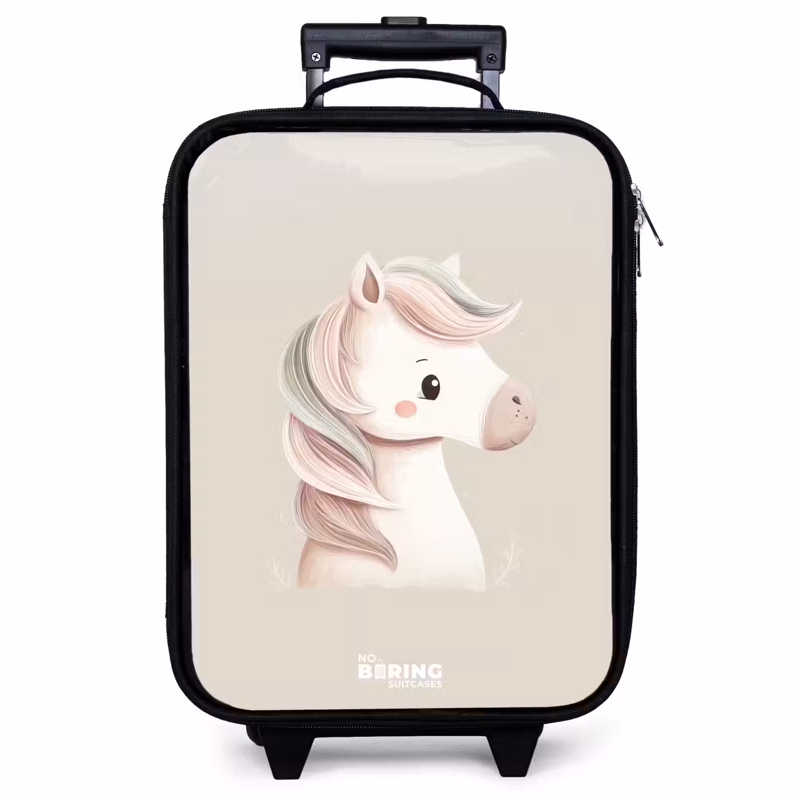 Valise enfant - Noir - Licorne aux couleurs roses pastel — 1