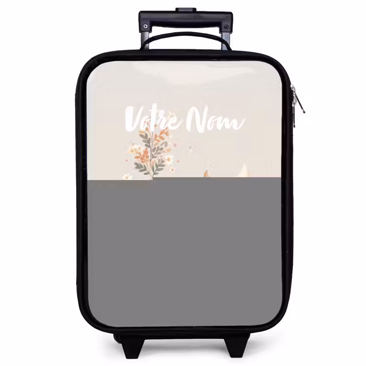 Valise enfant - Noir - Baleine aux couleurs beige pastel — 1
