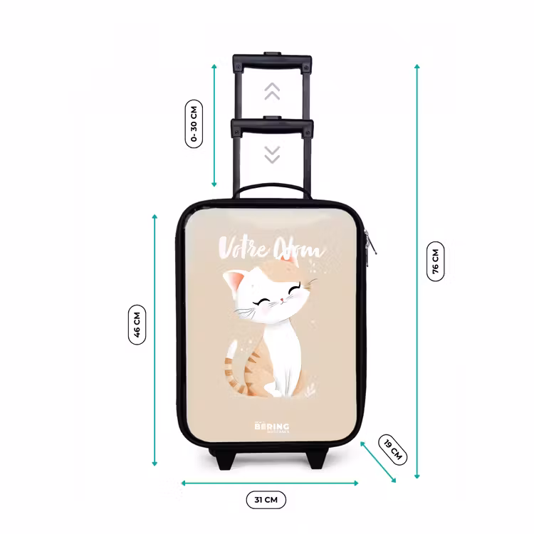 Valise enfant - Noir - Chaton beige et blanc — 7