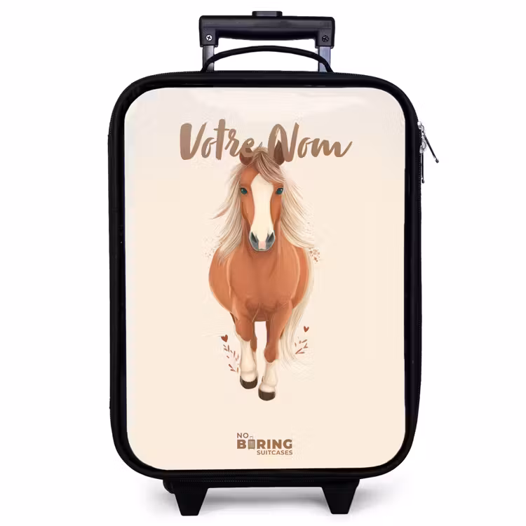 Valise enfant - Noir - Cheval brun au galop — 1