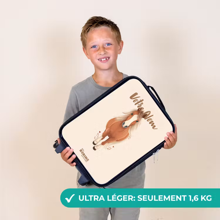 Valise enfant - Noir - Cheval brun au galop — 2